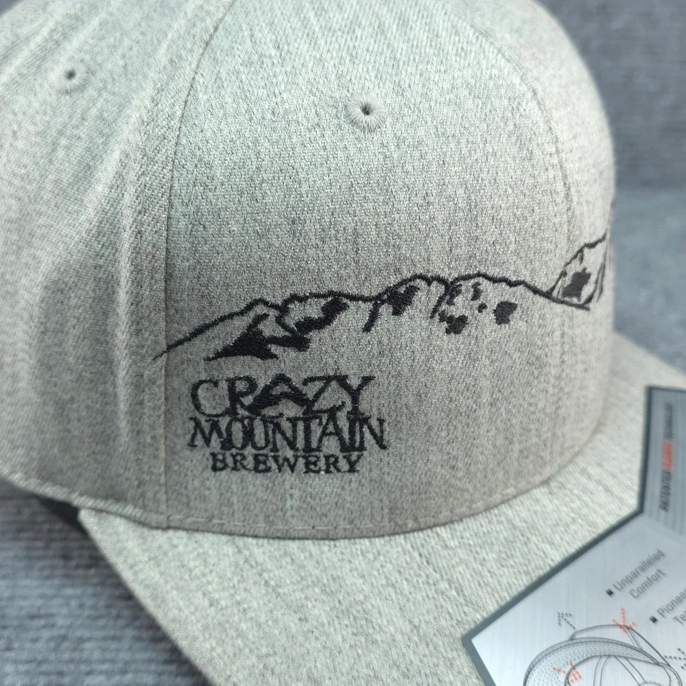 Crazy‎ Mountain Brewery Hat Cap Mens Snapback Gray Craft Beer Party Stout IPA